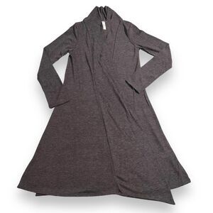 Bee Uniq Womens Cardigan Sweater Knee Length Open Front Hacci Duster Gray Small